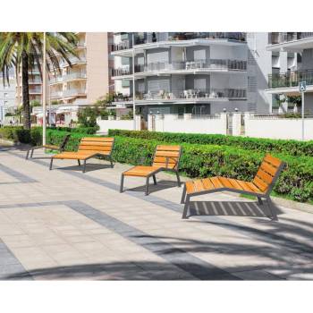 CHAISE LONGUE acier & bois